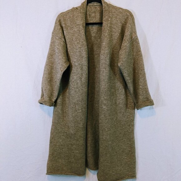 Unbranded Brown Open Front Long Cardigan OS - Picture 3 of 4